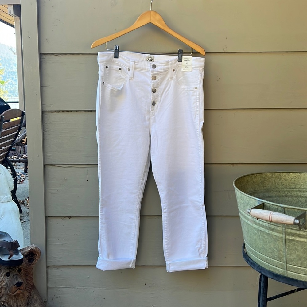 JCrew vintage straight jeans, white, size 32, nwt